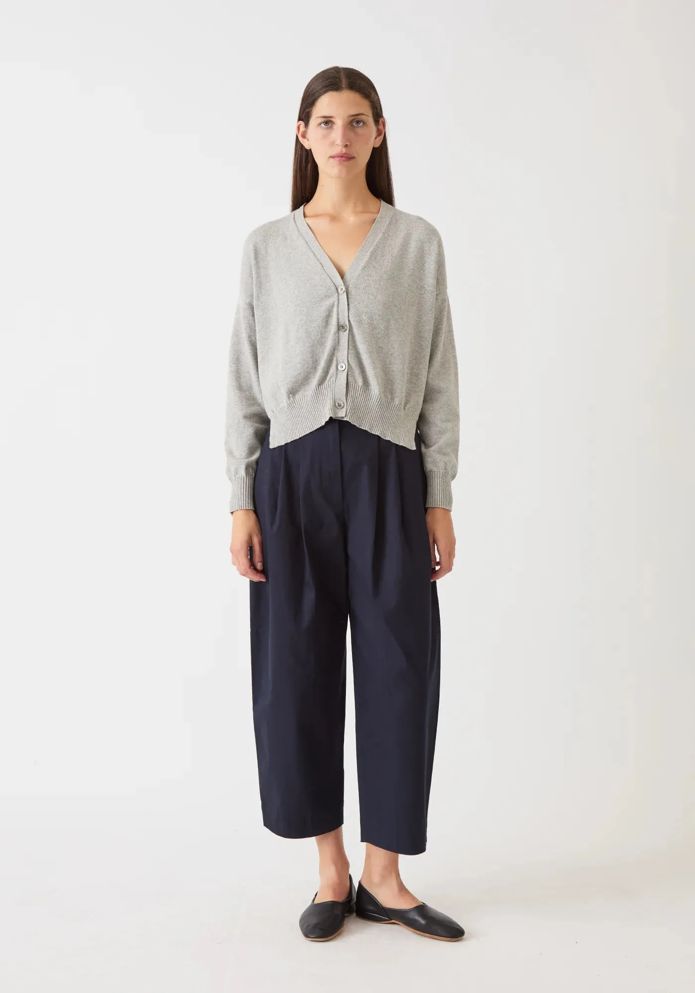 Lola Cotton/Cashmere Cardigan - Heather Grey