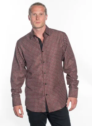LSWG-389 MEN'S PRINTED LONG SLEEVE DRESS SHIRT