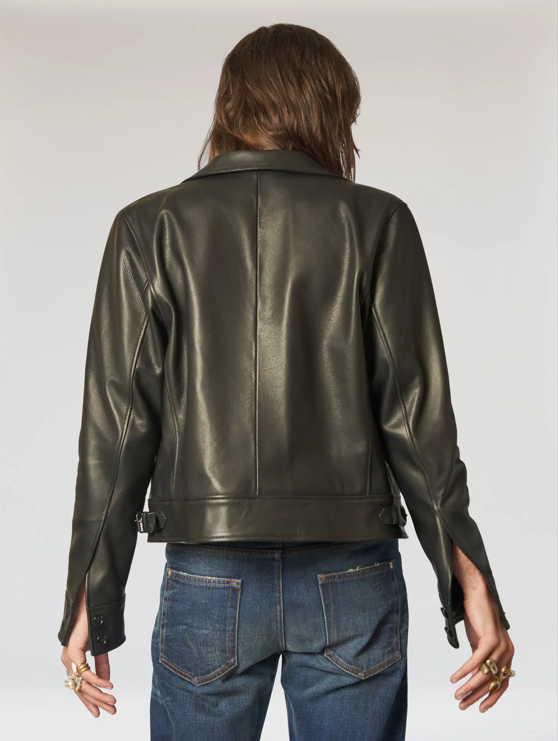 LUCAS BIKER LEATHER JACKET IN BLACK - Man