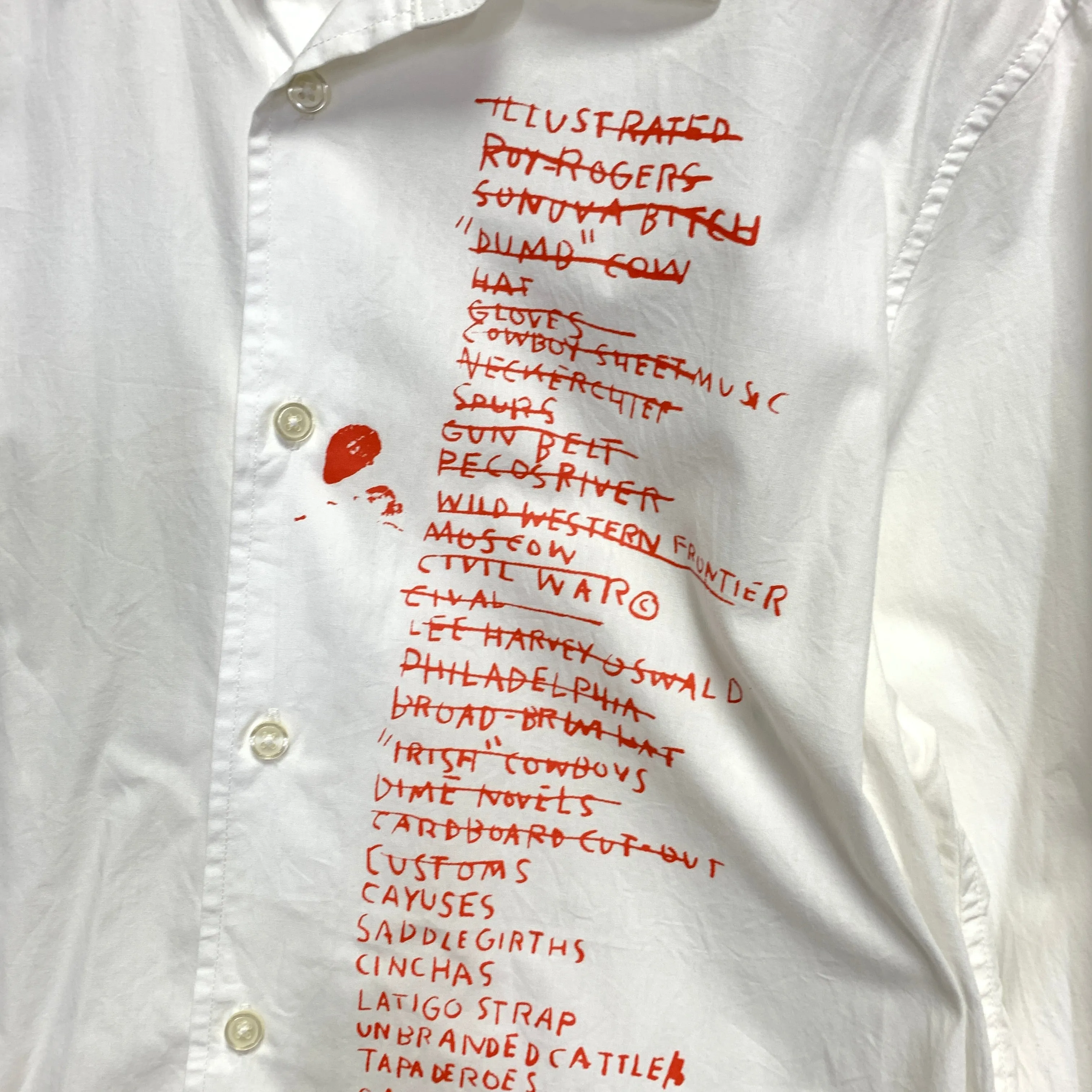 [M] Supreme FW14 Basquiat L/S Button Down Shirt White