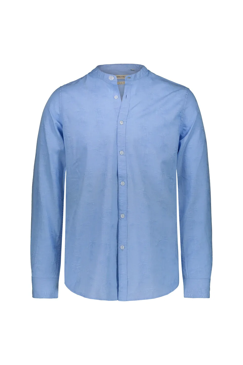 Mandarin Collar Essential Shirt In Blue