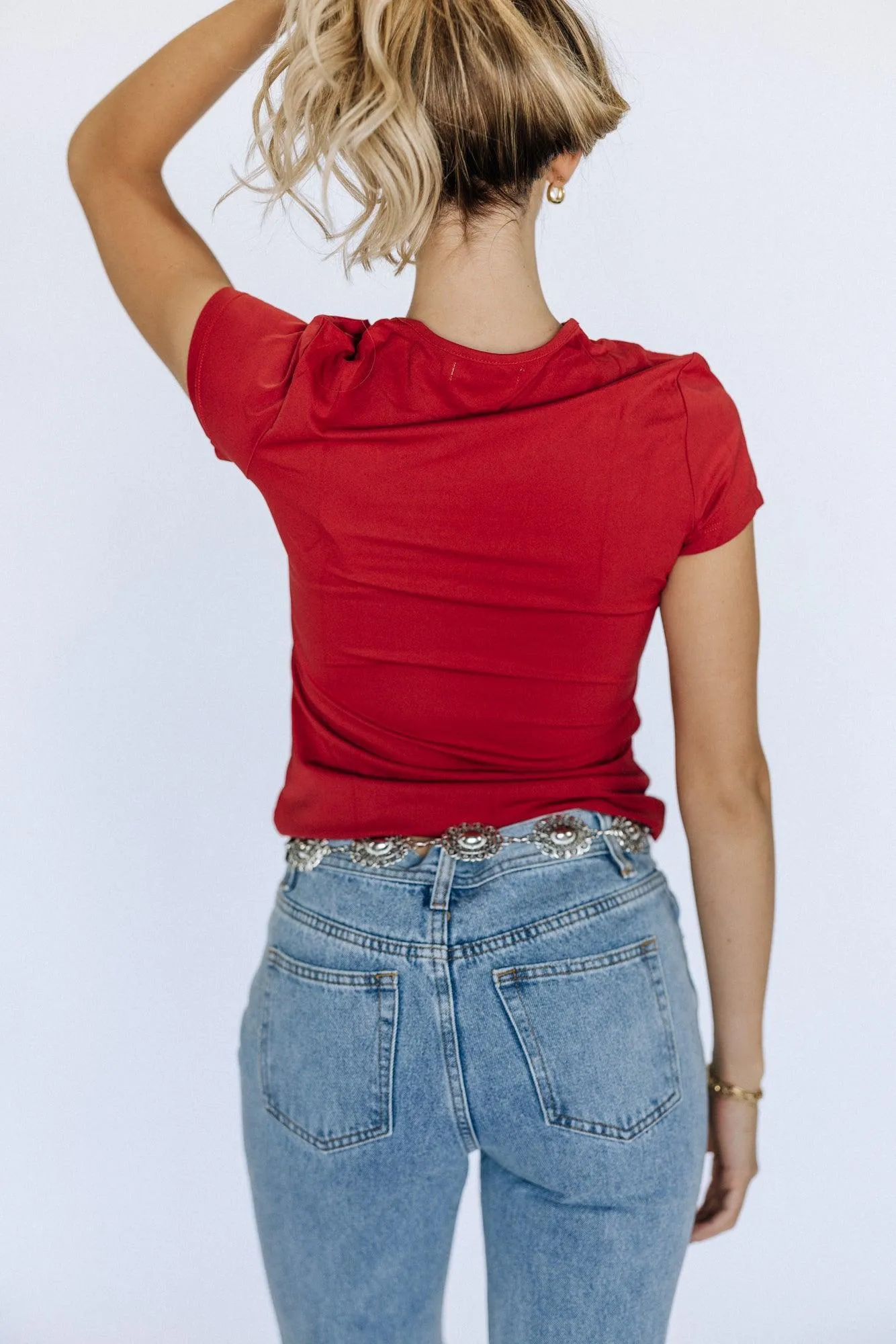 Marie Crew Neck T-Shirt In Maroon