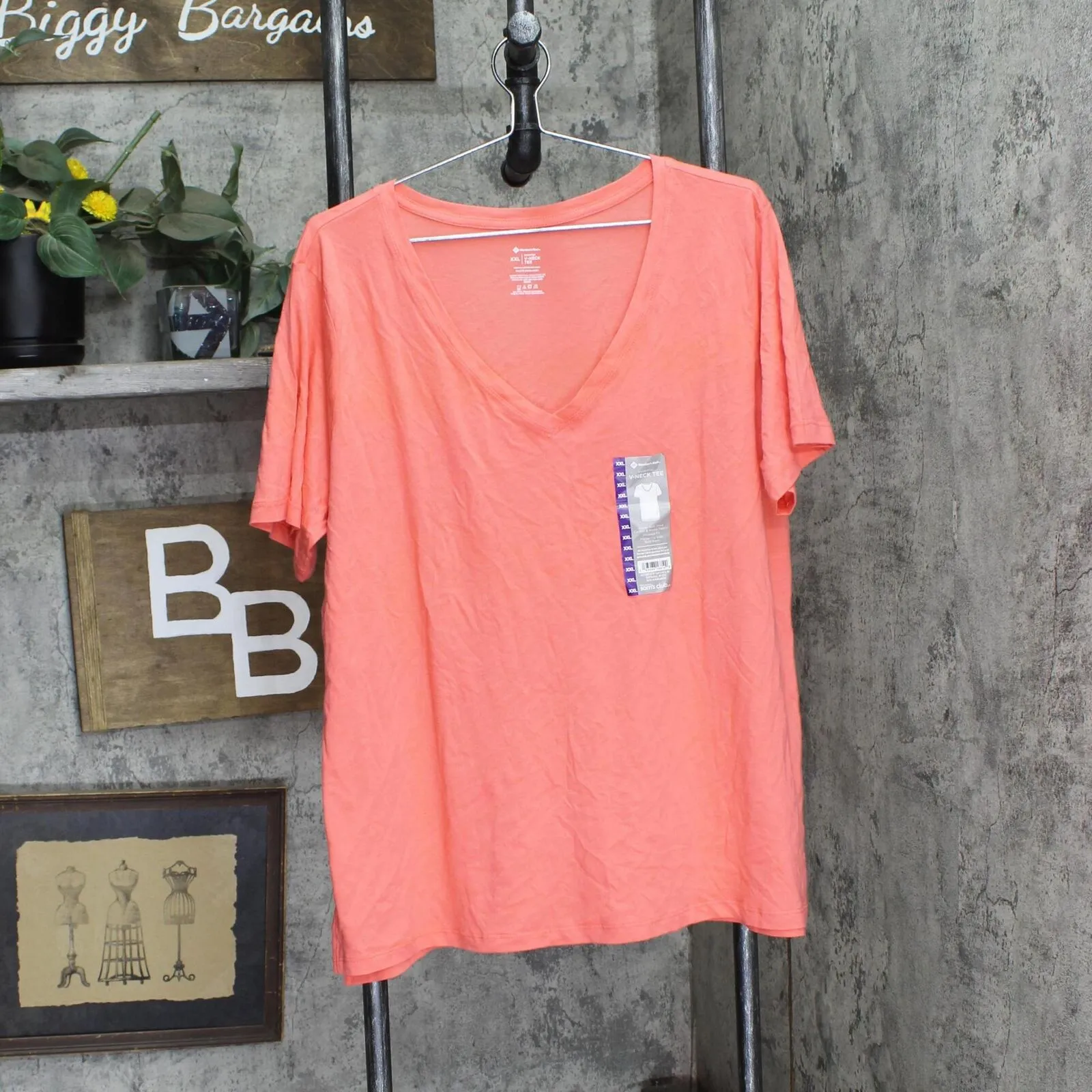 Member's Mark Womens Short Sleeve V-Neck T-Shirt Tee DLT4876S
