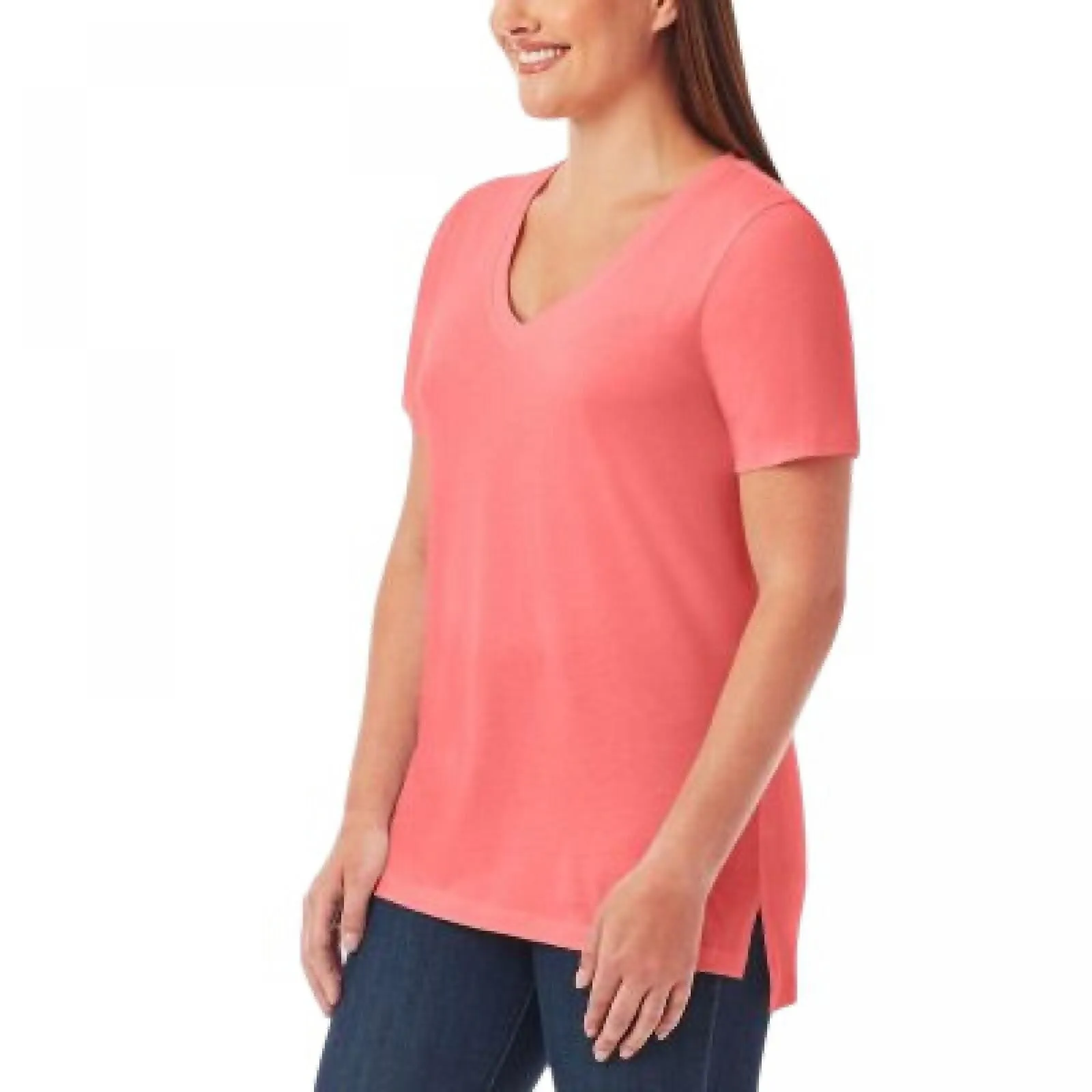 Member's Mark Womens Short Sleeve V-Neck T-Shirt Tee DLT4876S