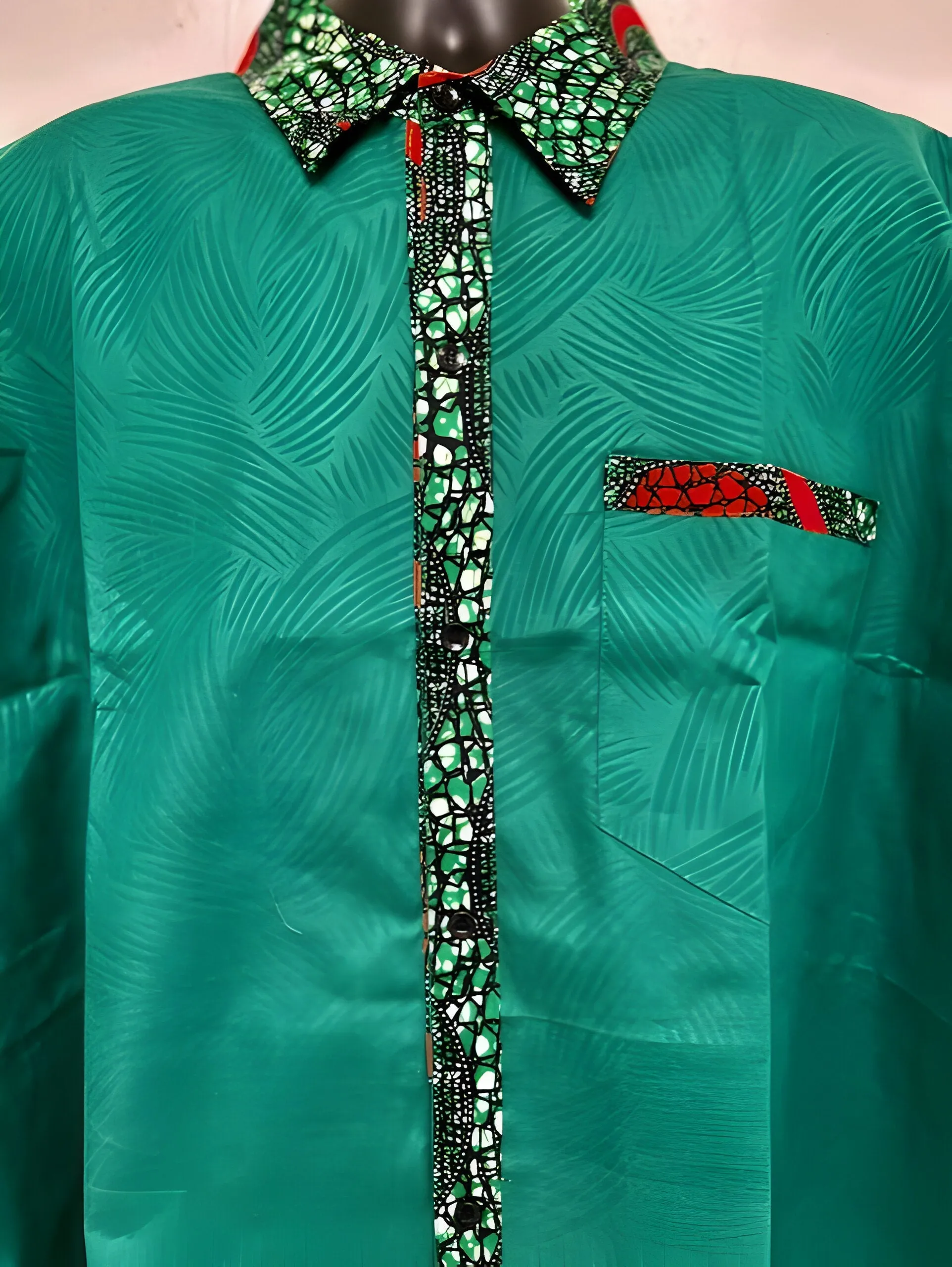 Men's African Ankara Short Sleeve Button Down Shirts