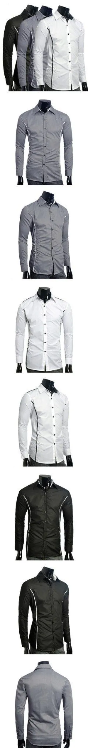 Men's Dress Shirt With Pin Stripe Side