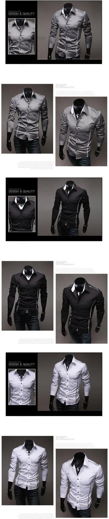 Men's Dress Shirt With Pin Stripe Side