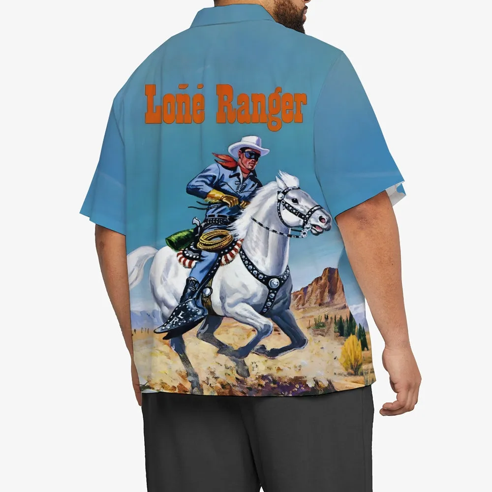 Men's Lone Ranger Retro Print Short Sleeve Shirt 2501006594