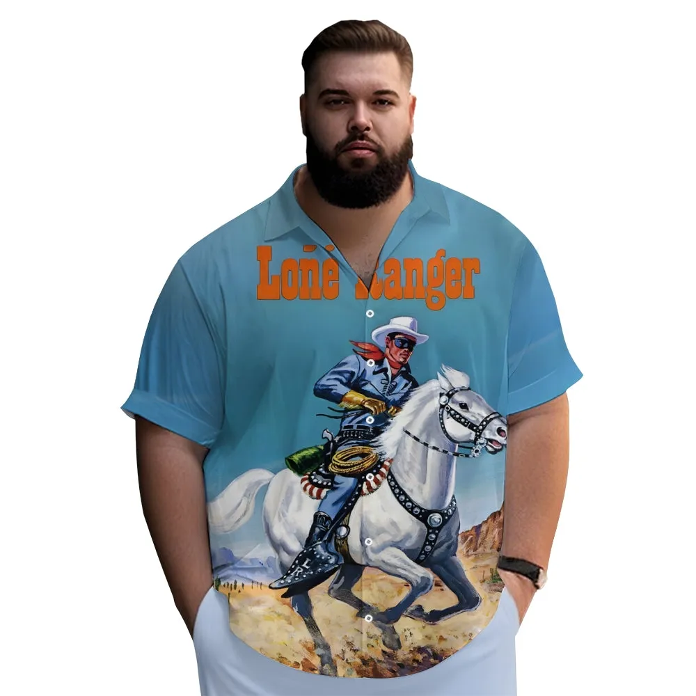 Men's Lone Ranger Retro Print Short Sleeve Shirt 2501006594