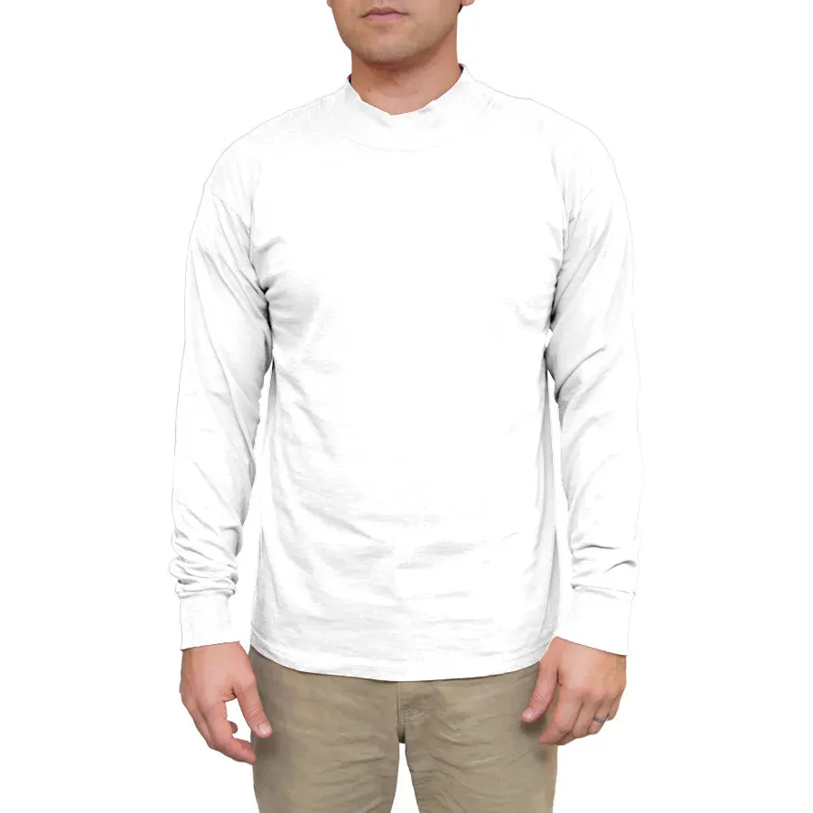 Men's Long Sleeve Cotton Mock Turtleneck