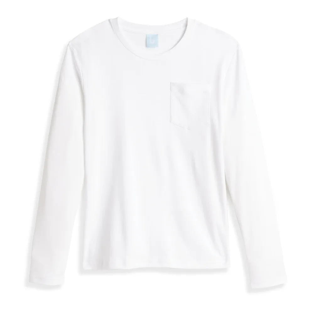 Men's Long Sleeve Pima Pocket Tee -- White