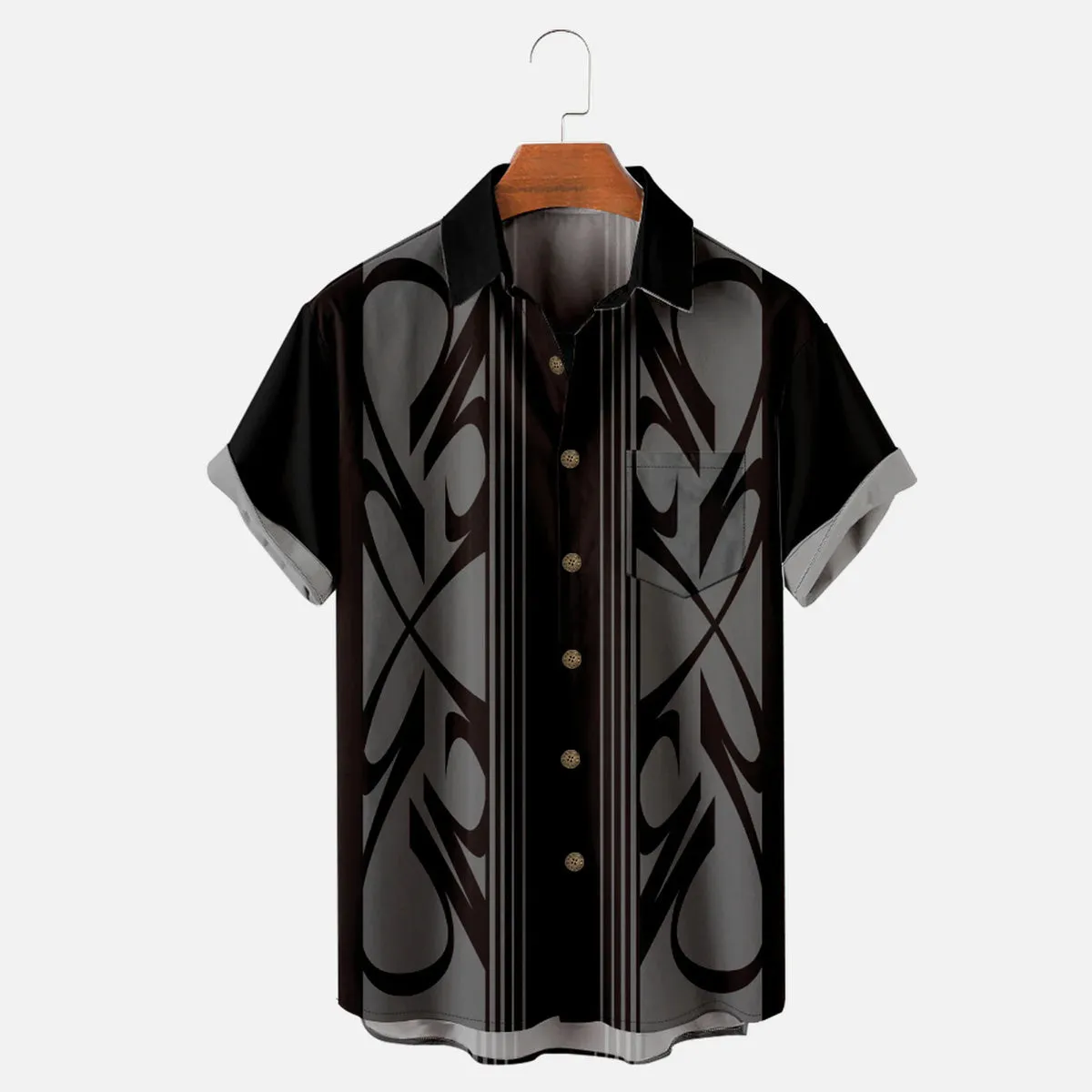 Men's Pinstripe Inspired Hot Rod Basic Every Day Short Sleeve Shirt