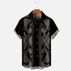 Men's Pinstripe Inspired Hot Rod Basic Every Day Short Sleeve Shirt