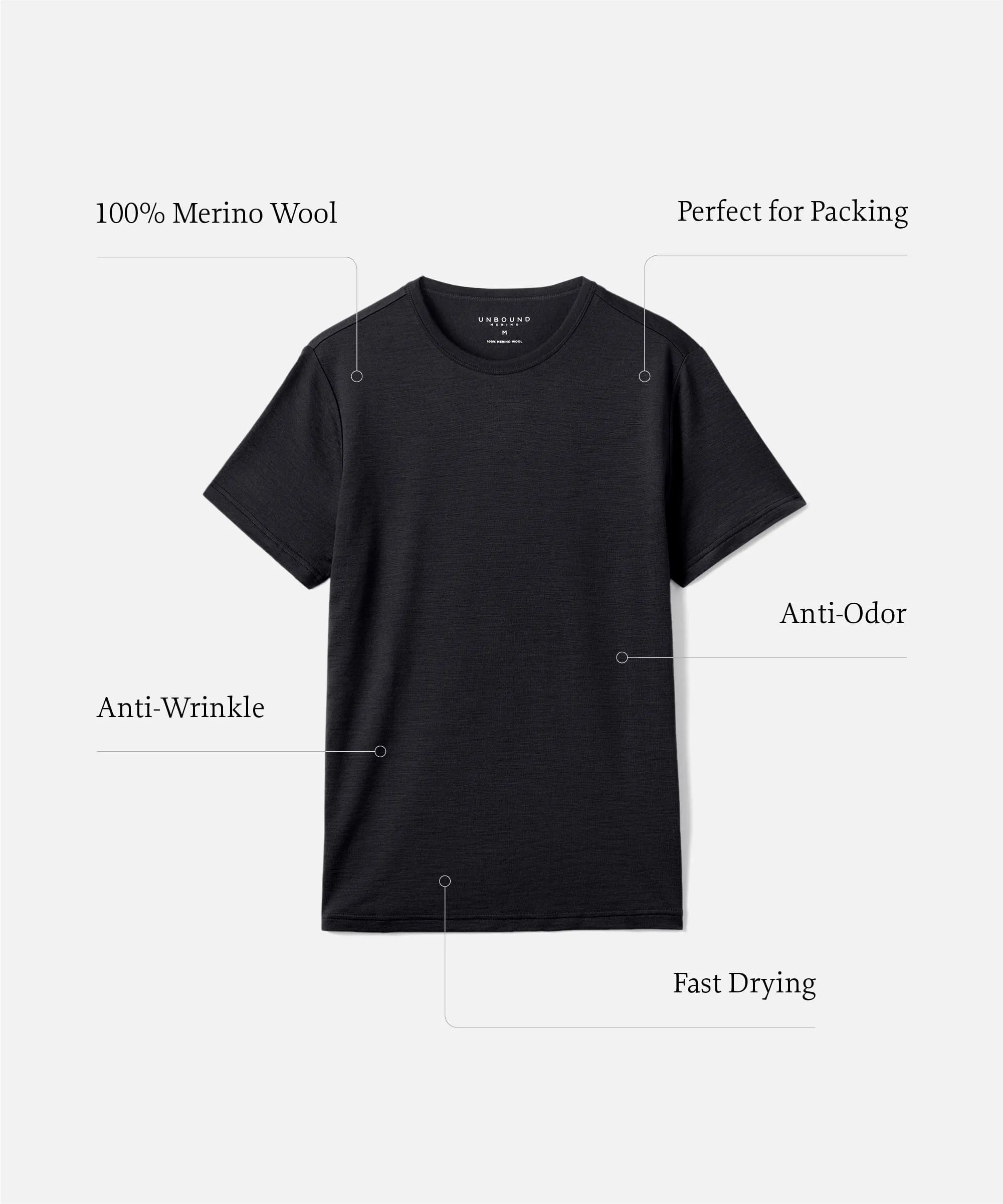 Men's Tall Merino Crew Neck T-Shirt