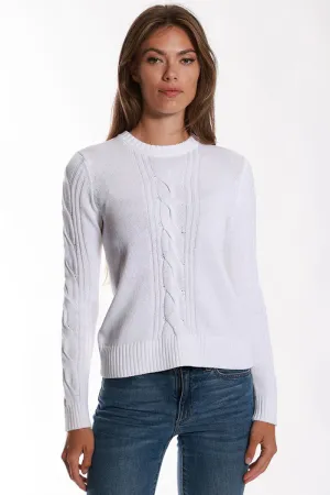 Minnie Rose Center Cable Sweater