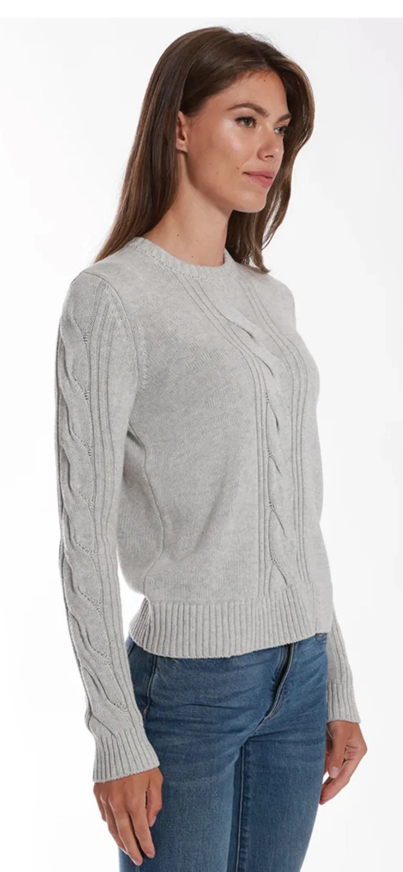 Minnie Rose Center Cable Sweater