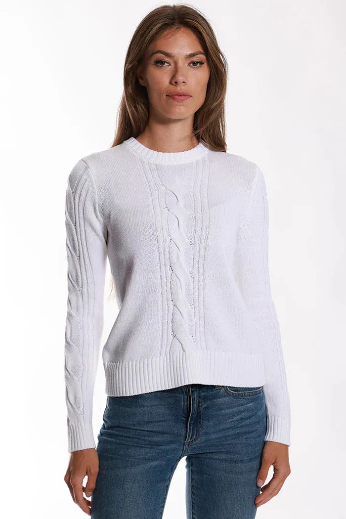 Minnie Rose Center Cable Sweater