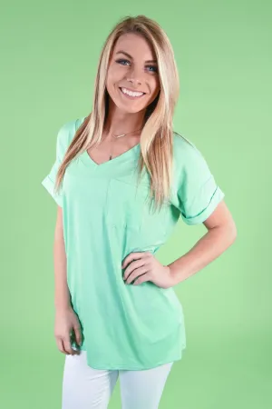 Mint Essential V-Neck Top