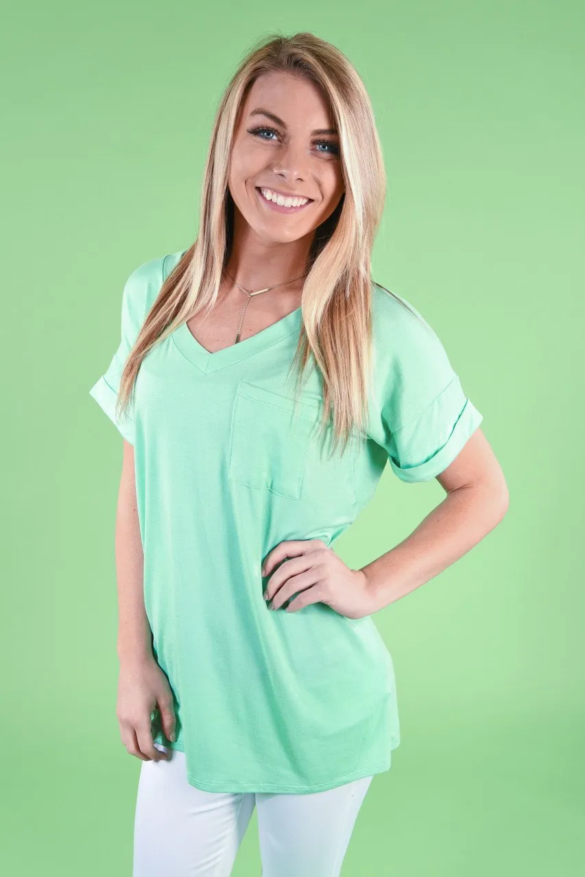 Mint Essential V-Neck Top