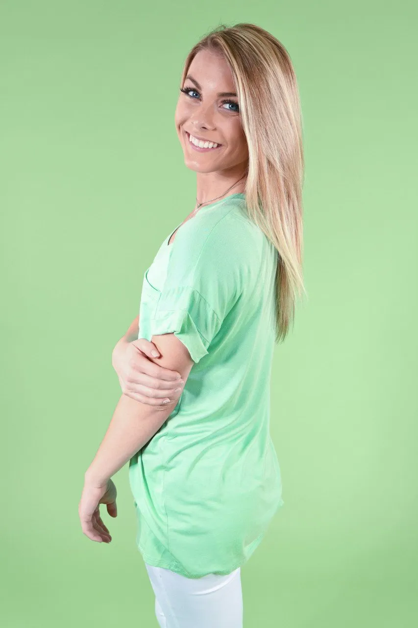 Mint Essential V-Neck Top