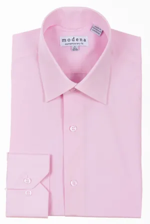 Modena - Pink - Solid - Cotton Blend - Dress Shirt - Contemporary Fit.