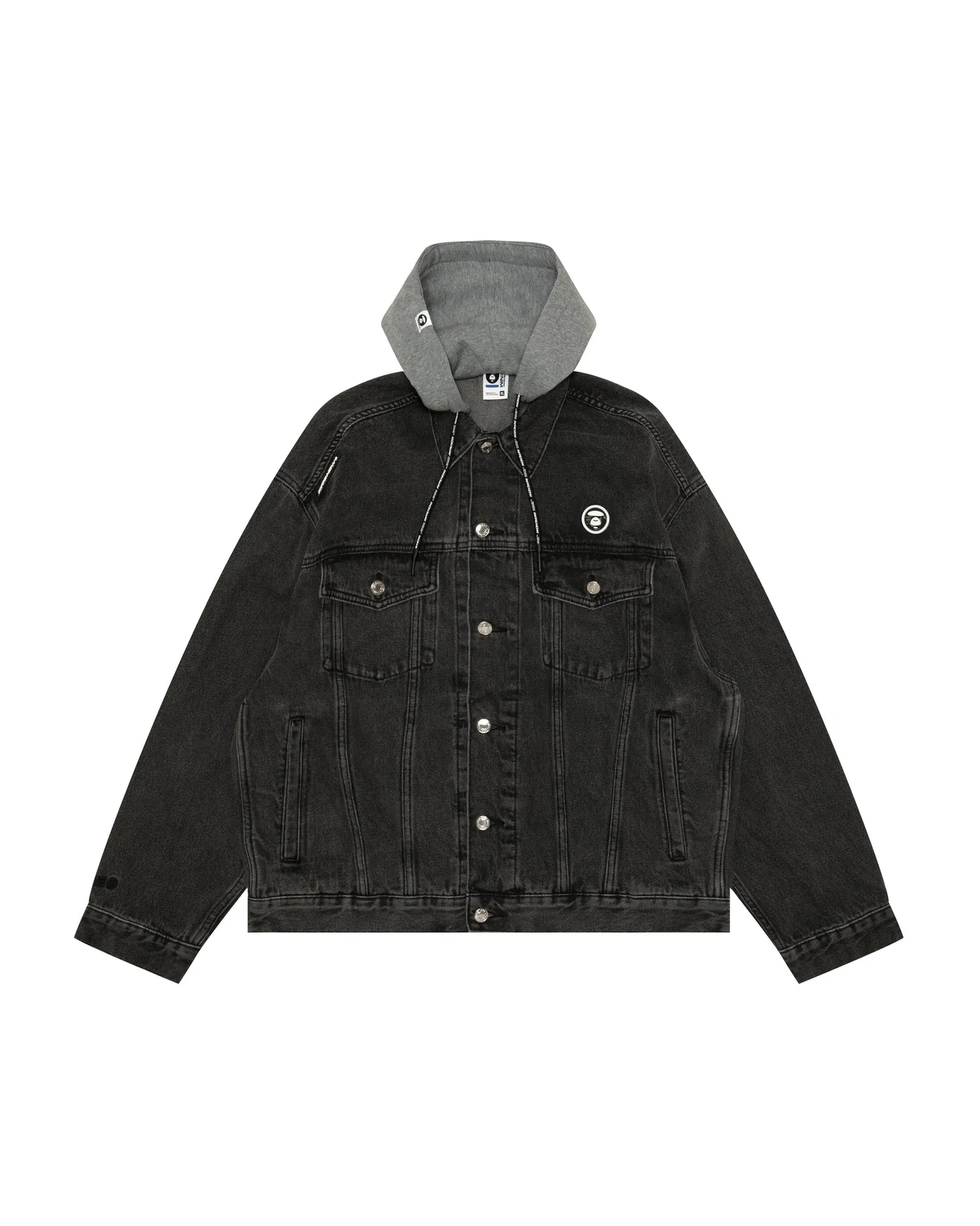 Moonface logo hooded denim jacket
