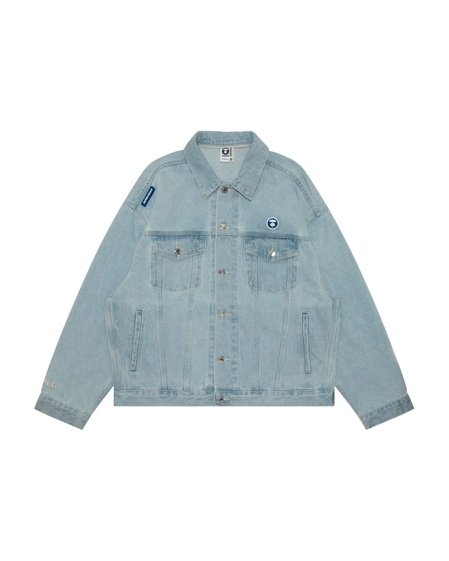 Moonface logo hooded denim jacket