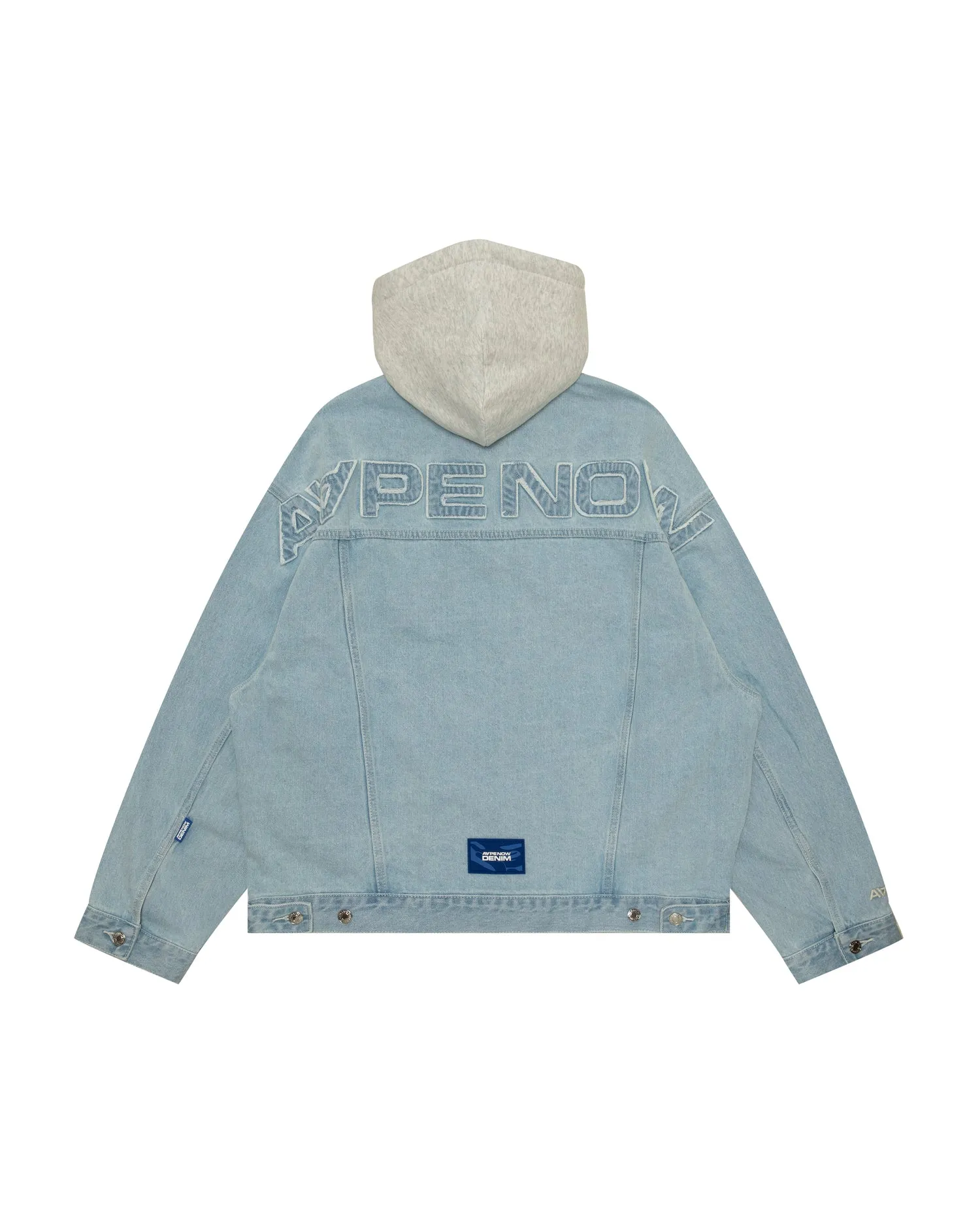 Moonface logo hooded denim jacket