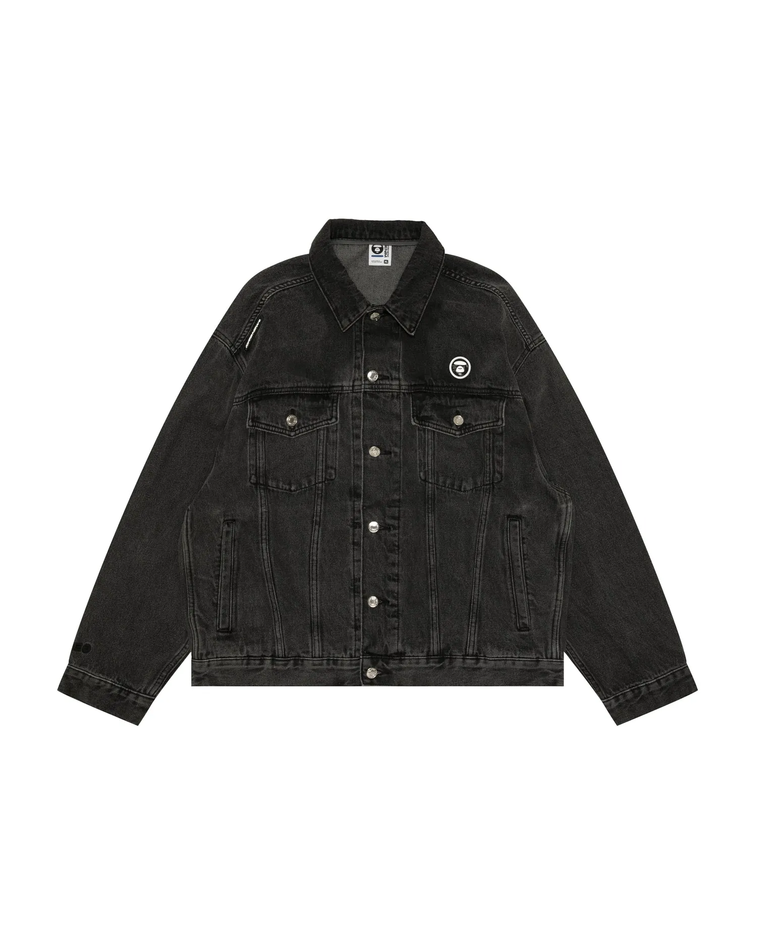 Moonface logo hooded denim jacket
