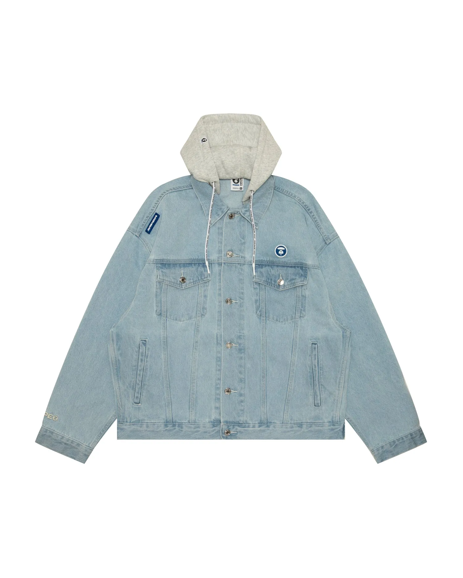 Moonface logo hooded denim jacket