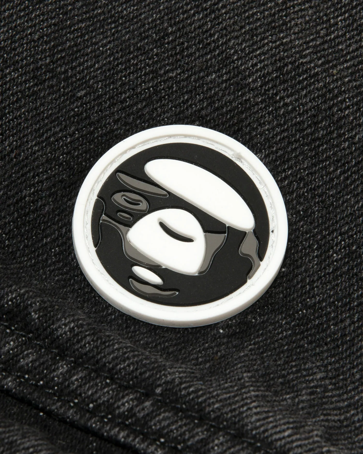 Moonface logo hooded denim jacket