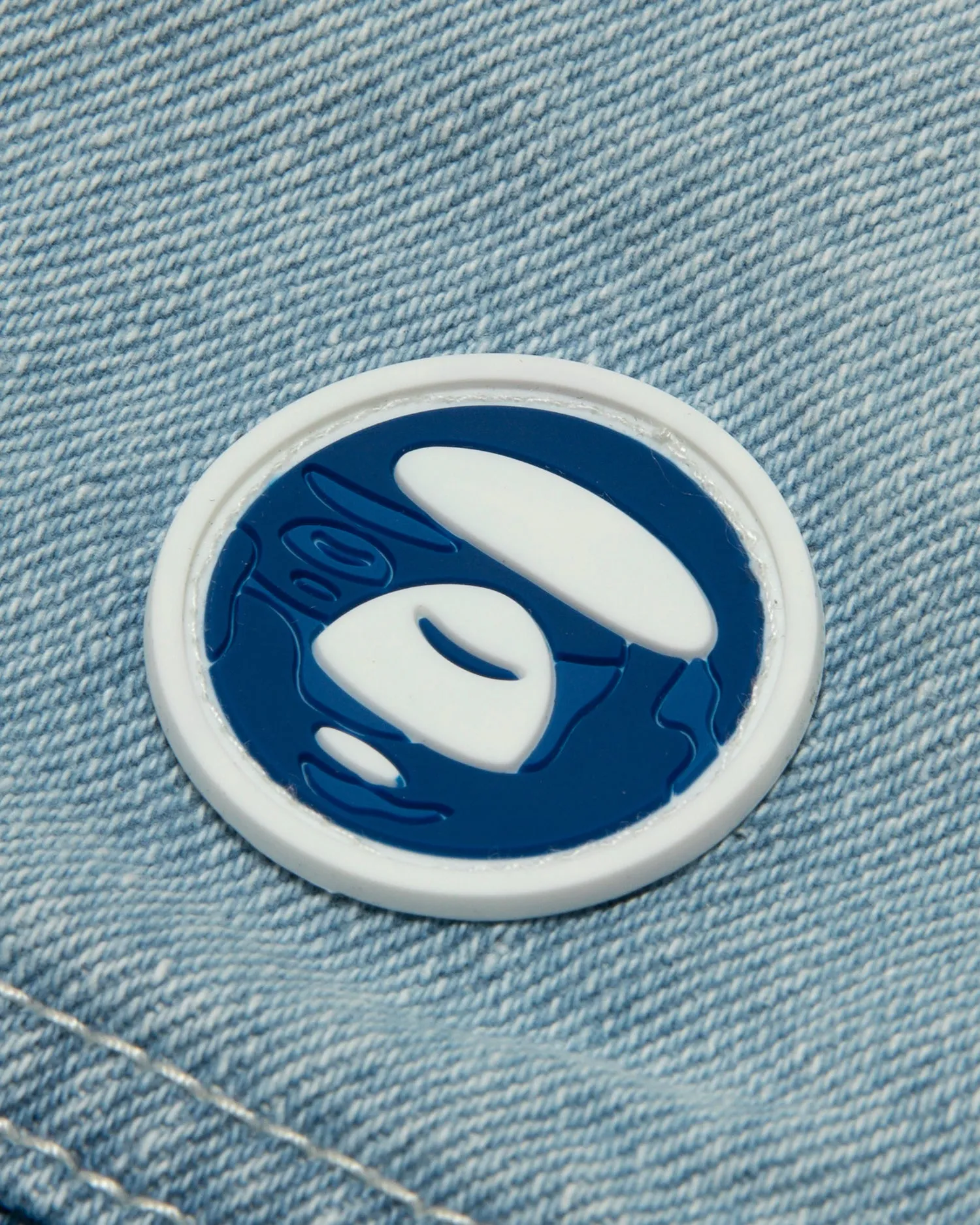 Moonface logo hooded denim jacket
