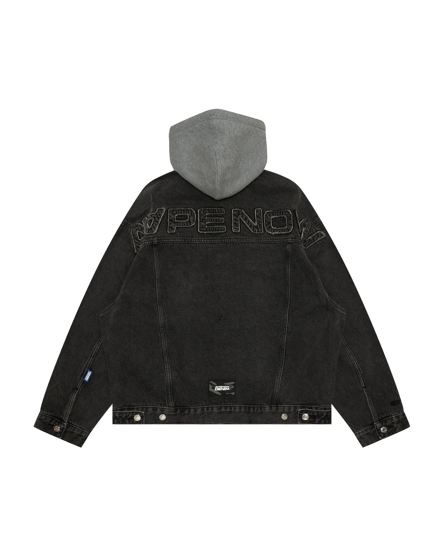 Moonface logo hooded denim jacket