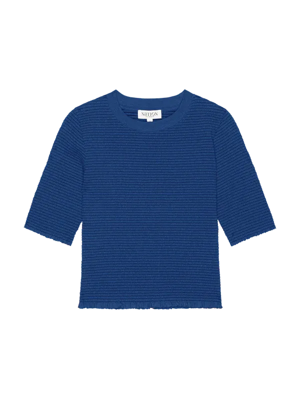NATION-Beverly Smocked Top Galaxy Blue