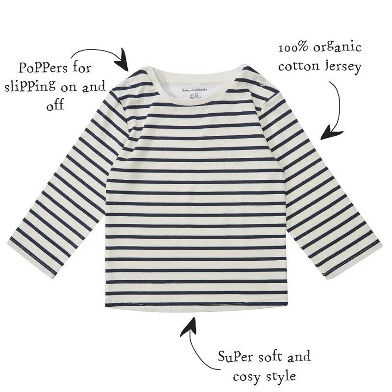 Navy Breton Stripe Top