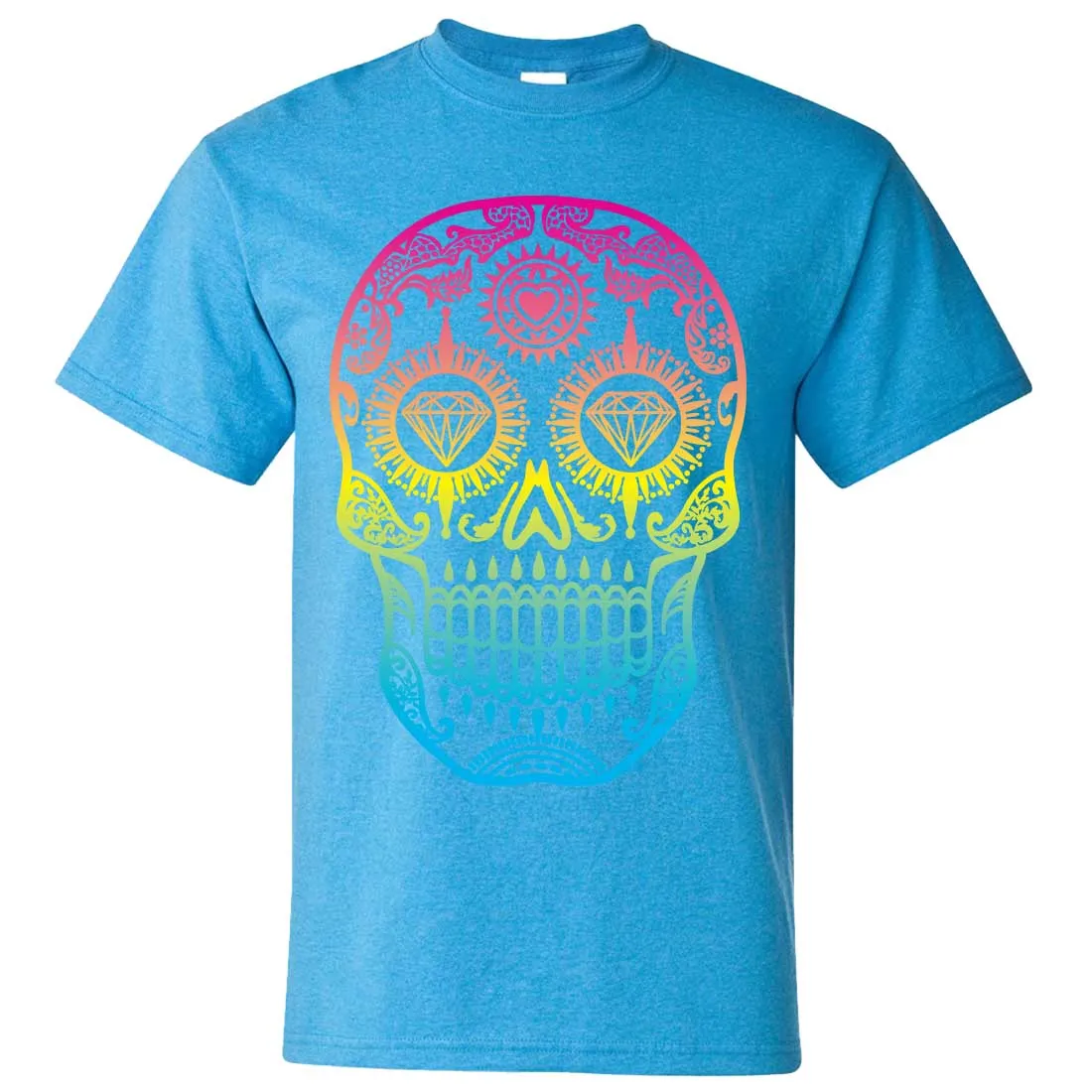 Neon Diamond Eyes Smiling Sugar Skull Asst Colors T-shirt/tee