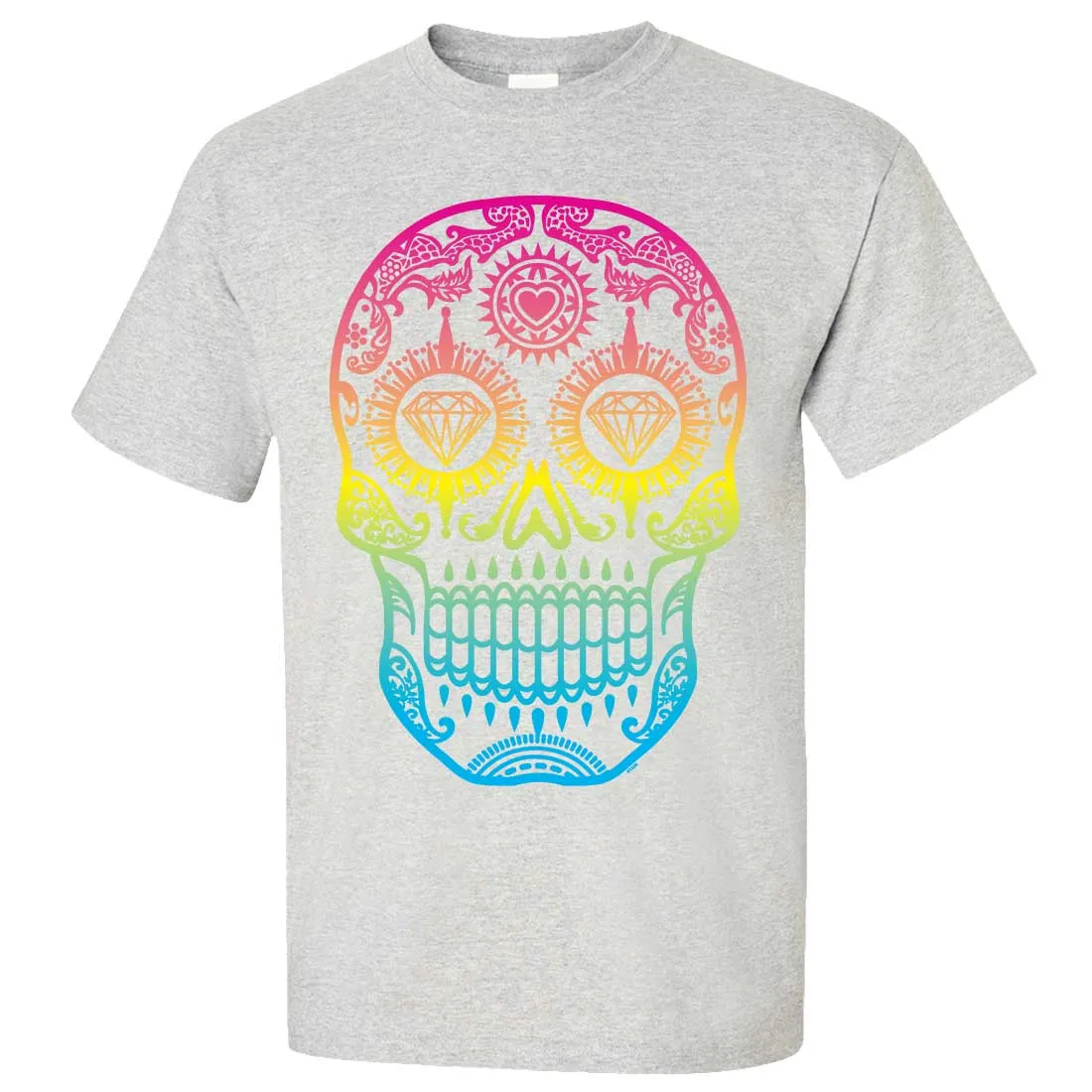 Neon Diamond Eyes Smiling Sugar Skull Asst Colors T-shirt/tee