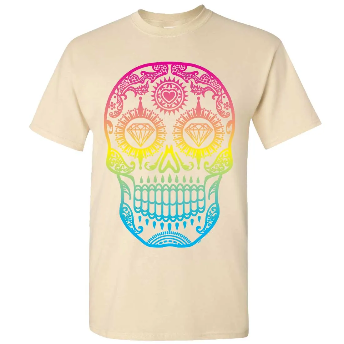 Neon Diamond Eyes Smiling Sugar Skull Asst Colors T-shirt/tee