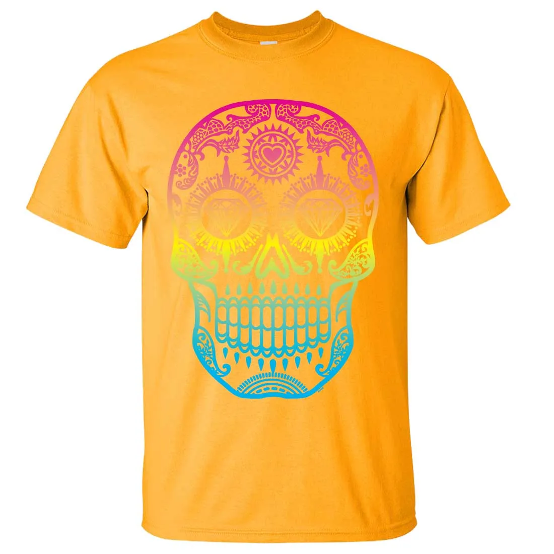 Neon Diamond Eyes Smiling Sugar Skull Asst Colors T-shirt/tee