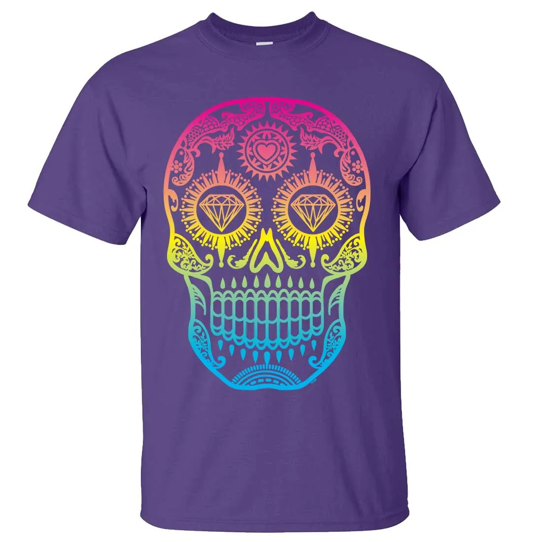 Neon Diamond Eyes Smiling Sugar Skull Asst Colors T-shirt/tee