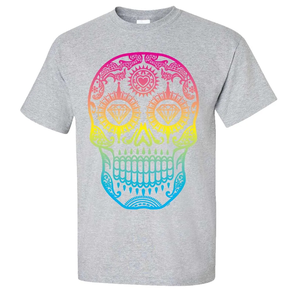Neon Diamond Eyes Smiling Sugar Skull Asst Colors T-shirt/tee