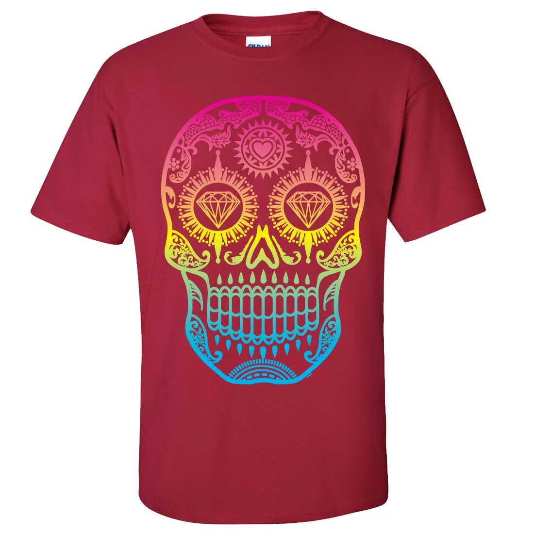 Neon Diamond Eyes Smiling Sugar Skull Asst Colors T-shirt/tee