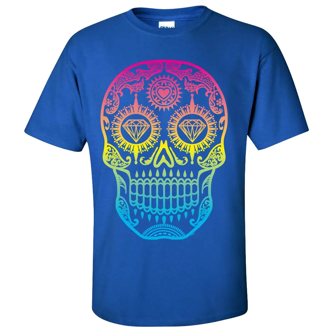 Neon Diamond Eyes Smiling Sugar Skull Asst Colors T-shirt/tee