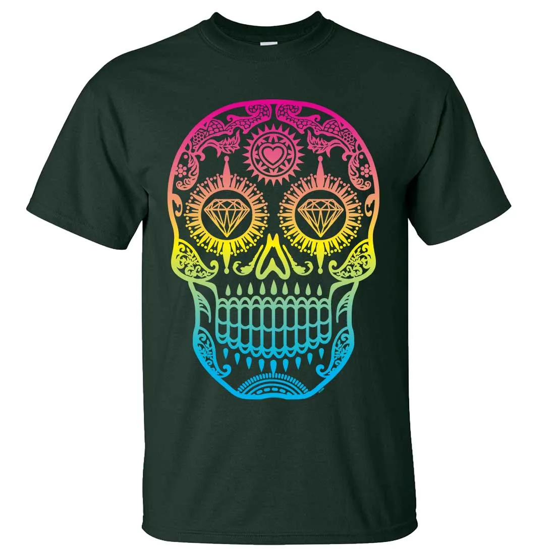 Neon Diamond Eyes Smiling Sugar Skull Asst Colors T-shirt/tee