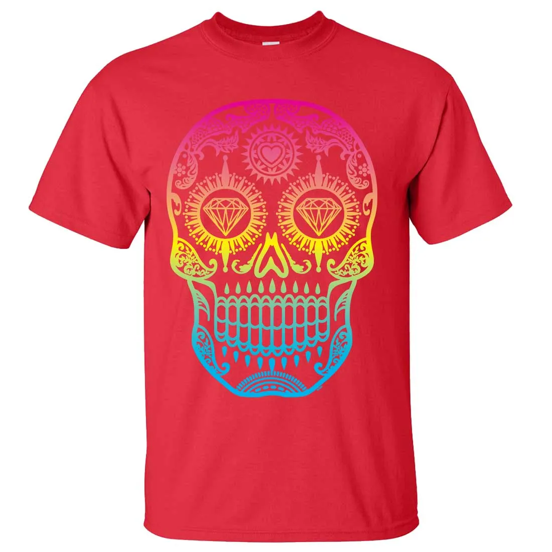 Neon Diamond Eyes Smiling Sugar Skull Asst Colors T-shirt/tee