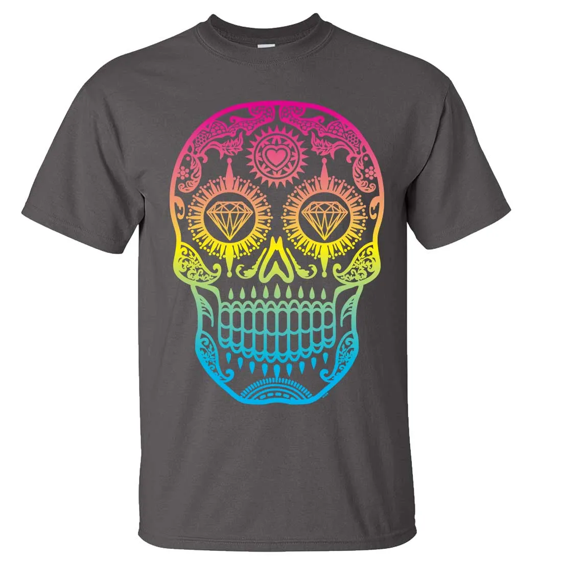 Neon Diamond Eyes Smiling Sugar Skull Asst Colors T-shirt/tee