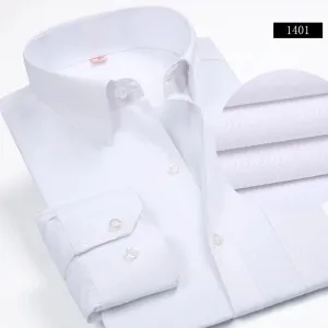 New Arrival Brand Men's Fashion Clothes Mens Solid Color Turn-Down Collar Formal Shirts Men's Long Sleeve Dress Shirts For Men