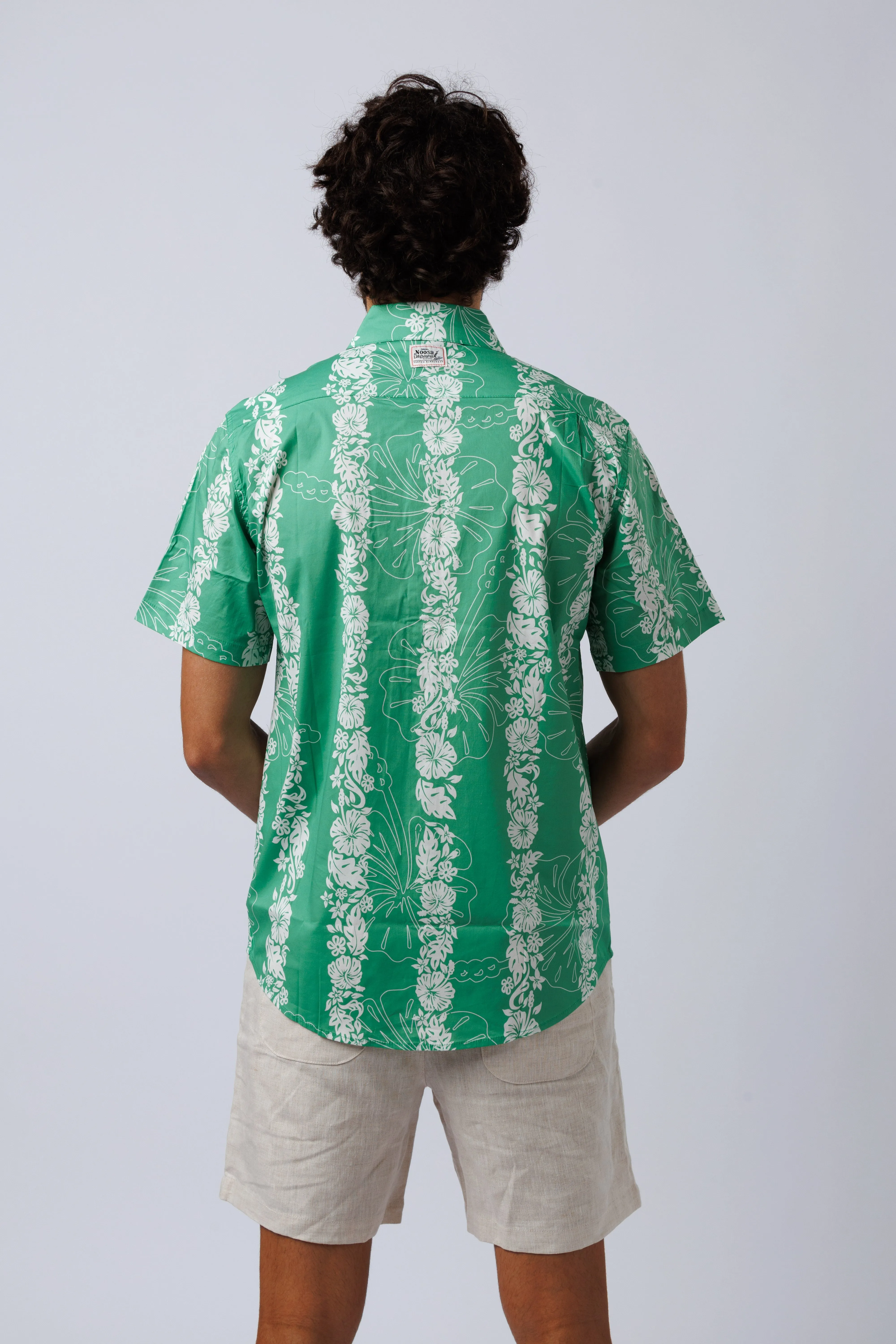 NL Hibiscus Panel Button up Shirt Green