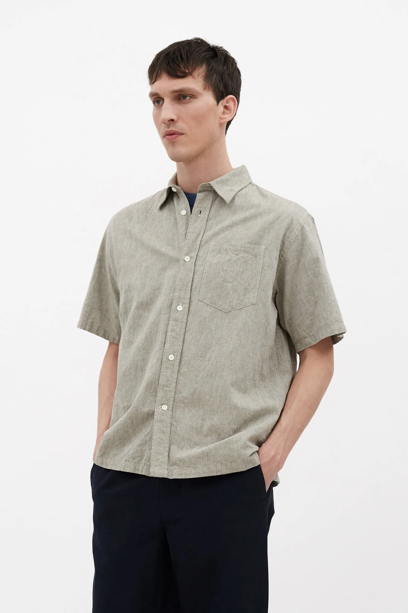 Norse Projects - Ivan Relaxed Cotton Linen SS Shirt - Ivy Green