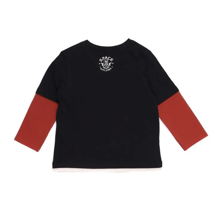 NoRuk Little Astronaut Long Sleeve Tee - Navy